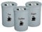 SIDSONS 3 Piece Set Tea Coffee Sugar Canister Set 850ml Plastic Round Home Kitchen Tea Coffee Sugar Container Tin Airtight Storage Jars Set (pastel Blue)