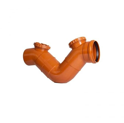 Sifone firenze orizzontale fognatura (2 Tappi) - Diametro 125