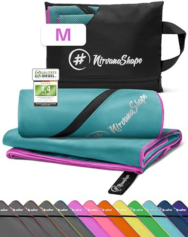 NirvanaShape Mikrofaser Handtuch, Microfaser Handtücher als Reisehandtuch, Strandtuch, Fitnesstuch, Sporthandtuch für Fitness, Strand M 120 x 60 cm