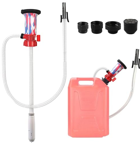 Elektrische Kraftstoff Umfüllpumpe mit Auto-Stopp-Sensor, Benzinpumpe Ölabsaugpumpe Wasser Pumpe mit 3 Größen-Adapter 50 zoll Schlauch,Tragbare Kanisterpumpe Absaugpumpe