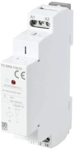 TRU COMPONENTS TC-GR8-116/12 Hilfsschalter 1 Wechsler 12 V/AC, 12 V/DC 16 A 1 St.