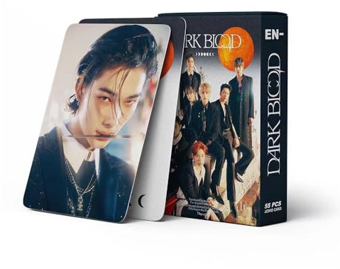 55 Stück Kpop Enhypen Dark Blood Cards Enhypen Mini Karten Enhypen Dark Blood Album Karten Enhypen Merch Photocards Set Kpop Enhypen Fotokarten Geschenk für Fans