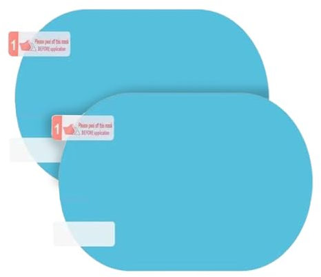 Acunny Spiegelfolie Regenfest Antibeschlag Folie Spiegelfolie Wasserdicht 2 Stück Spiegelfolie für Seitenspiegel Regenschutz für Autospiegel Aufkleber