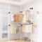 Kleiderstange ohne Bohren, teleskop kleiderstange, begehbarer kleiderschrank System, Höhe und Breite verstellbar, Kapazität 60 kg für Schlafzimmer Wohnzimmerschränke(White,D)