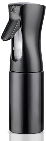 ASADAYS Spray Bottle For Continuous Spraying Fine Mist Comfortable Grip Multi-Functional Leak Prevention Reusable Suitable For Hair Styling Cleaning (Black-200ml)