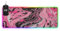 Blush and Black Marbling Wireless Charging Glowing large desk animal pad keyboard and animal mat giant mousepad glowing desktop 80.0x30.0 cm