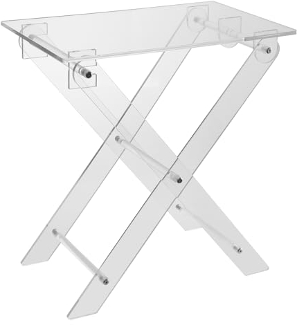 KUANGGE Klapptisch aus Acryl, moderner Faltbarer Tabletttisch aus Acryl, Serviertisch für Küche und Bar, Couchtisch für Wohnzimmer, Schlafzimmer, 18,6 x 12 Zoll, 23 Zoll hoch
