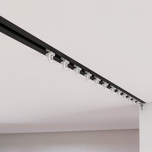gardinenschiene vorhangschiene Eingebettete verschiebbare Vorhangschiene aus Aluminium – 1, 3, 5, 7, 9 m lang, Raumteilerstange zur Verdunkelung zu Hause für Privatsphäre in offenen Räumen – Deckenmon