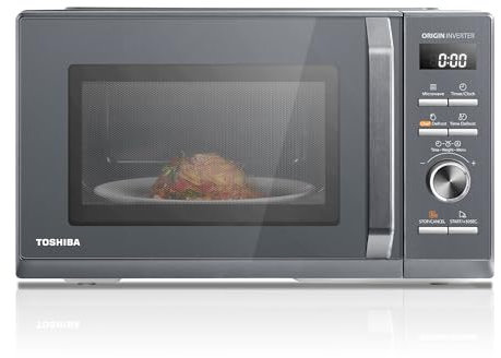 Toshiba MW3-AM25PFI(MG) Solo Mikrowelle 25L 900W Mikrowellenherd in Schlanken Morandi-Grau. Mit Origin-Inverter, Chef-Defrost, 10 Leistungsstufen, 7 Auto-Menüs, Easy Clean