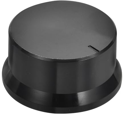 QUARKZMAN Drehknopf für Drehpotentiometer 6mm Lochdurchmesser Pflaumenblütenschaft mit Skala, 0,9 H x 1,8 Durchmesser Schwarzer Kunststoffelektroniksteuerkappe für Lautstärkeregelung