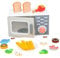 Dickly Toy Microwave Realistic Toy Kitchen Appliances Wooden Microwave Oven Toys
