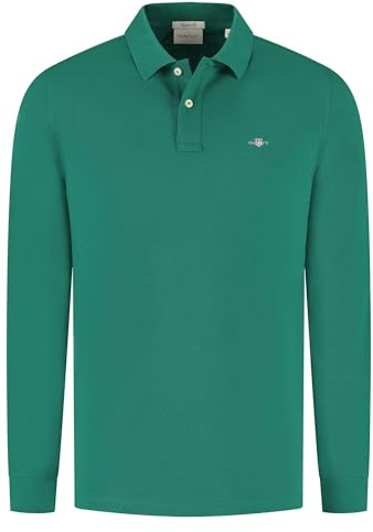 Gant Herren Reg Shield Pique Rugger Polohemd, Deep Forest Green, XL EU