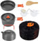 ALLOMN Juego de utensilios de cocina de camping al aire libre, kit de utensilios de cocina portátil, juego de ollas con tetera para mochileros, picnic, senderismo, picnic, pesca, montañismo, uso de 1