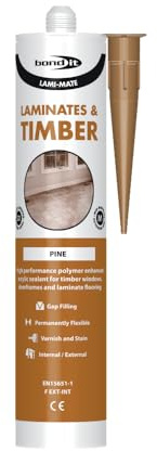 Bond It Lami-Mate Timber & Laminate Sealant Wood Floor Gap Polymer Enhanced Flexible Gap Sealant Filler for Flooring Windows & Doors Paintable & Stainable Indoor & Outdoor Use (Pine, 1)