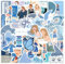 Popular Music Stickers Waterproof Vinyl Decals for Water Bottle Laptop Guitar Car Luggage Skateboard Manga Gifts for Teens Girls Boys (60pc-Blue)