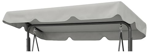 Hollywoodschaukel Dachbezug 118x214 cm, Wasserdicht Dach für Hollywoodschaukel 2-3 Sitzer, UV-Schutz Sonnendach, Gartenschaukel-Überdachung, Wasser- und staubdicht (Aschgrau)