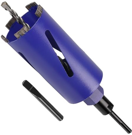CPROSP M22 Diamantbohrkrone Ø 82 mm L200 mm, für Kernbohrgeräte | Für Bohren in in Beton; Kernbohrer Beton mit Zentrierbohrer und SDS Plus Adapter; Dosensenker; Mauerwerk und Stein