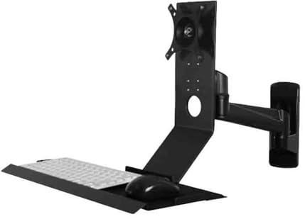 Work Single Arm with Regular Keyboard Tray Non-Folding Black Screen Stand Play