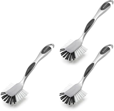 Addis Ultra Grip Washing Up Brushes 3 Pack | Non-Scratch Dish Brushes | Pack of 3 ultra grip washing up brushes with non-scratch bristles for everyday kitchen cleaning, dishes, pans and cookware