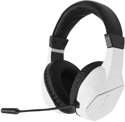 XUMIUZIY Wireless Gaming Headset Bluetooth 5.4 Gaming Headphones with Noise Cancelling Mic 2.4GHz Lossless Wireless 40mm Drivers ≤20ms Latency for PC Smartphones (White)
