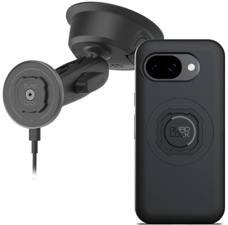 Quad Lock Support Téléphone Voiture à Ventouse Robuste avec Coque MAG et Tête de Chargement sans Fil MAG pour Pixel 10a