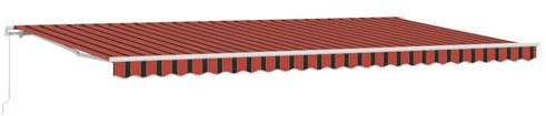 Foknhdi Grande marquise à bras articulés, rétractable, orange, marron, 600 x 350 cm, en polyester et aluminium, protection solaire résistante aux UV, pour terrasse, balcon, jardin