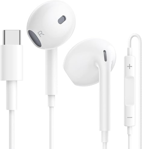 Cuffie USB C,Cuffie In-Ear per iPhone, Auricolari Type C con microfono e controllo del volume Compatibile con Samsung Galaxy S23 S22 S21 S20,iPhone 15/16/Pro,Google Pixel,OnePlus
