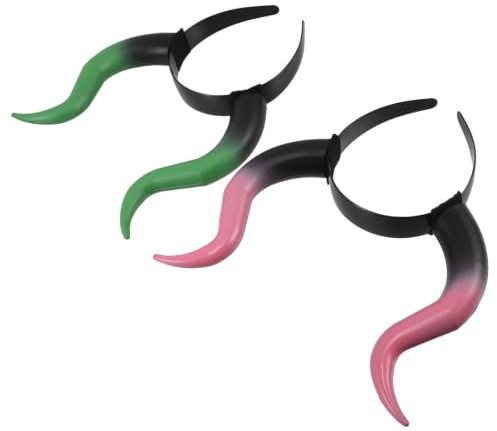 Healifty 2 Stück Halloween Dämonen Cosplay Hörner aus Kunststoff mit Einzigartigem Stierhorn Design Wiederverwendbares Gothic Stirnband für Karneval und Festivals