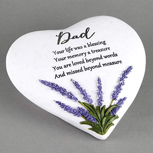Thoughts Of You Heart - 61966 - Commémorative Plaque in Forme de cœur Avec Motif de Lavande - Pour père