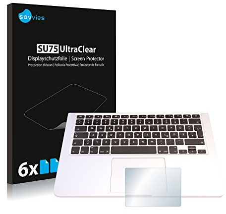 savvies Protector Pantalla para Apple MacBook Pro 13.3 2015 (Touch Trackpad) (6 Unidades) Película Ultra Transparente