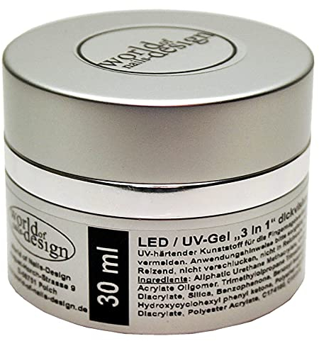 World of Nails-Design Allround LED/UV-Gel 3 in 1, Premium Edition, 1er Pack (1 x 30ml)