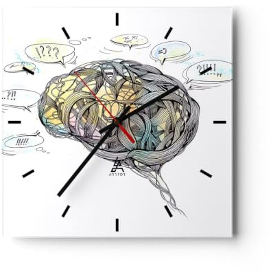 ARTTOR Moderne Glasuhr 30x30cm Quadrat Wanduhr Sonstige Typografie - 2975