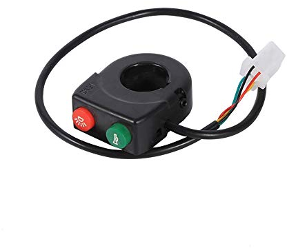 Qiilu Lenker Taster Hupe Licht, 12V Horn Kopf Licht Schwarz On Off Taste Lenkerschalter Passend für die meisten Lenker-Motorräder und E-Bikes mit einem Durchmesser von 7/8 usw