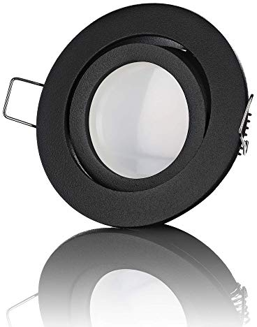 lambado® Premium LED Spots 230V Flach in Schwarz - Hell & Sparsam inkl. 5W Strahler neutralweiß dimmbar - Moderne Beleuchtung durch zeitlose Einbaustrahler/Deckenstrahler