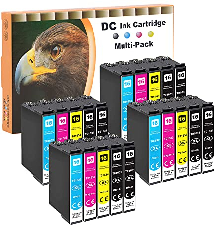 D&C 20x Druckerpatronen Kompatibel für Epson 16 16XL Workforce WF-2760DWF WF-2760 WF-2540 WF-2660 WF-2750 WF-2650 WF-2510 WF-2520 WF-2530 WF-2010 WF-2660DWF WF-2700 WF-2010W WF-2500WF WF-2520NF 2520