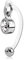 viva-adorno Intimpiercing KVV Christina Bioflex Piercing Banane Kristall runder Anhänger Bauchnabelpiercing Z550, klar