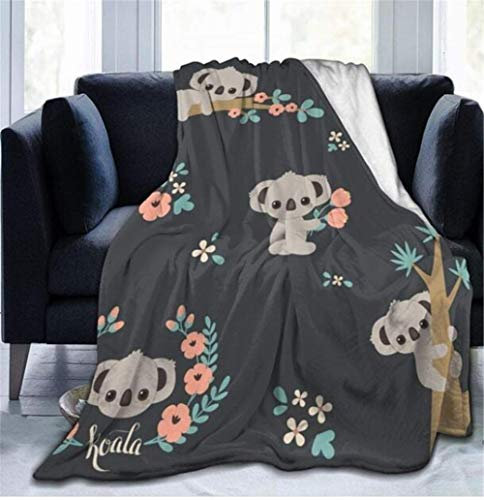 Chickw1 Flanelldecke Kuscheldecke, 3D Süßes Tier Super Soft Weiche Wohndecke Warm Flauschige Decke TV-Decke Mikrofaserdecke Sofadecke oder Bettüberwurf Tagesdecke (Koala,150x200cm)
