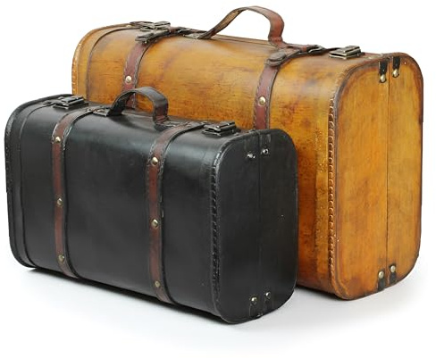 Vintiquewise Koffer/Kofferraum im Vintage-Stil (2er-Set)