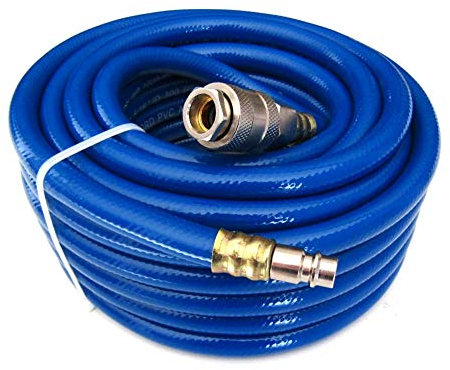 FAST WORLD SHOPPING ® Prolunga Tubo Aria Compressa 18 Mt In Pvc Pressione 300 Psi Con Raccordi Innesti Rapidi Per Compressore