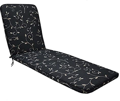 OUTLIV. Romeo Elegance Polsterauflage für Liegen Liegen-Auflage Schwarz Beige Ranke Auflage für Rollliegen, Sonnenliegen und Gartenliegen