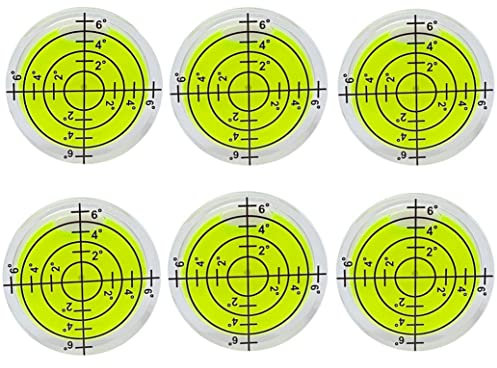 Double Sided Adhesive Bubble Spirit Levels Small Circular Sticky Backs Level for Leveling Action Camera, Tripod, Phonograph, Turntable, Telescope, RV, Motor home, Travel Trailer, Camper (32x7mm)