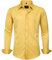 J.VER Men's Long Sleeve Dress Shirts Regular Fit Business Casual Formal Shirt Solid Button Down Stretch Wedding Work Non Iron Yellow L