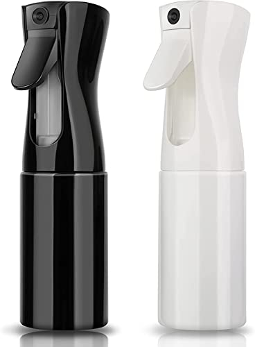 Pulverizador agua 200ml Niebla fina [2 unidades] Spray peluquería, hogar, limpieza, plantas y mascotas. Alta duración y difusión.… (Blanco y negro)