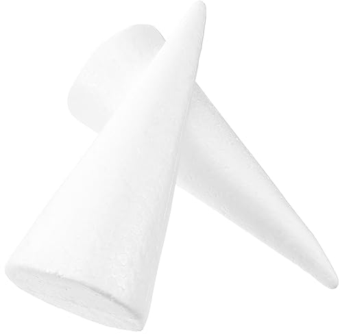 Happyyami Styroporkegel Schaumstoffkegel Zum Basteln DIY-Schaumbaumkegel Weiße Styroporkegel Schaumkegelturm Kunstbedarf Für Weihnachten Schule Bastelprojekt 6