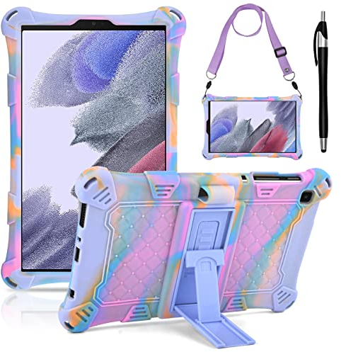 KATUMO Coque pour Samsung Galaxy Tab A7 Lite 8,7 Pouces 2021 SM-T227/T225/T220 avec Porte-Crayon Protection Housse Silicone, avec Stylus Pen Bandoulière
