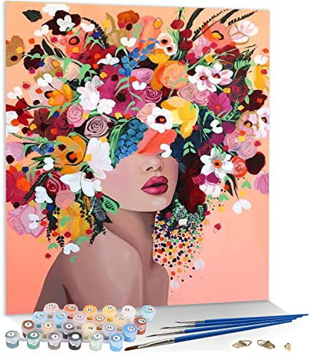 KAMIERFA Peinture par Numero Kits DIY Acryliques Kit de Peinture par Numéro Peinture Numéro pour Adultes avec Brosses et Peintures-sans Cadre 40x50cm