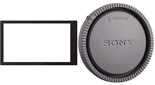 Sony PCK-LM17 Semi Hard Screen Protect Sheet for α6000 - Black & ALC-R1EM Rear Lens Cap for E Mount Lenses, Black