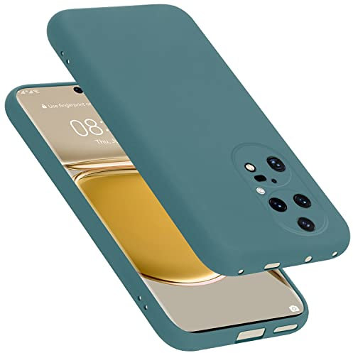 Cadorabo Hülle kompatibel mit Huawei P50 PRO Hülle Silikon Handyhülle für P50 PRO Case aus flüssigem Silikon- Kratzfeste und stoßfeste dünne TPU Schutzhülle - Liquid GRÜN