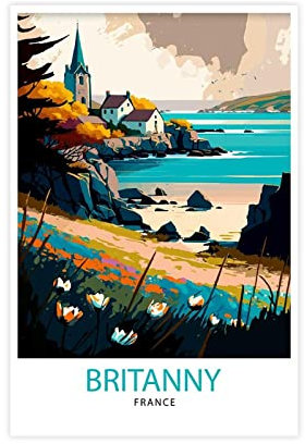 FISH DRAGATE Bretagne, Frankreich, Reise-Landschaft, Leinwand Bilder, Wandbilder, Kunstdruck für Wohnzimmer, Schlafzimmer, Büro, Heimdekoration, Wandbild, Rahmen 30 x 45 cm