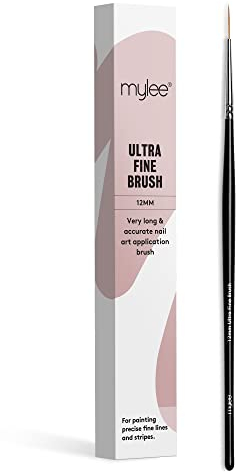 Mylee Brush For Gel Nail Art & Polish Application, 7 Designs, Oval, Angled, Ombre, Fine, Professional Quality Manicure Painting Tool, Liner Drawing Pen, for Home & Salon Use